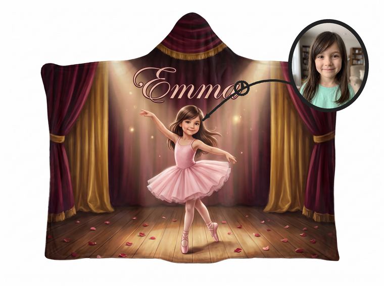 Ballerina theme, real photo transformed into illustration