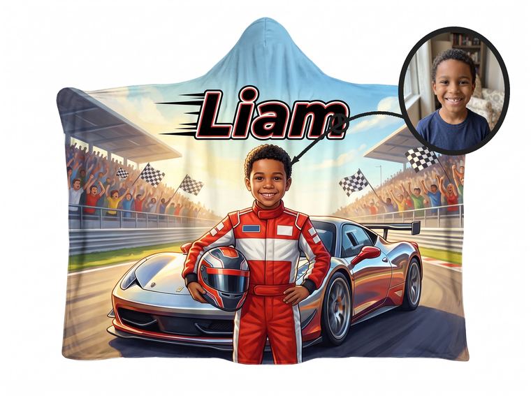 Race Car theme, real photo transformed into illustration