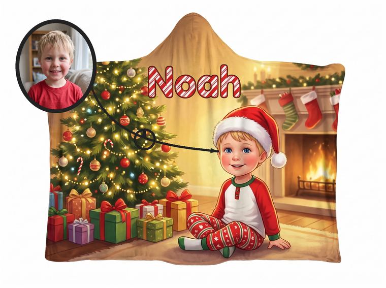 Christmas theme, real photo transformed into illustration